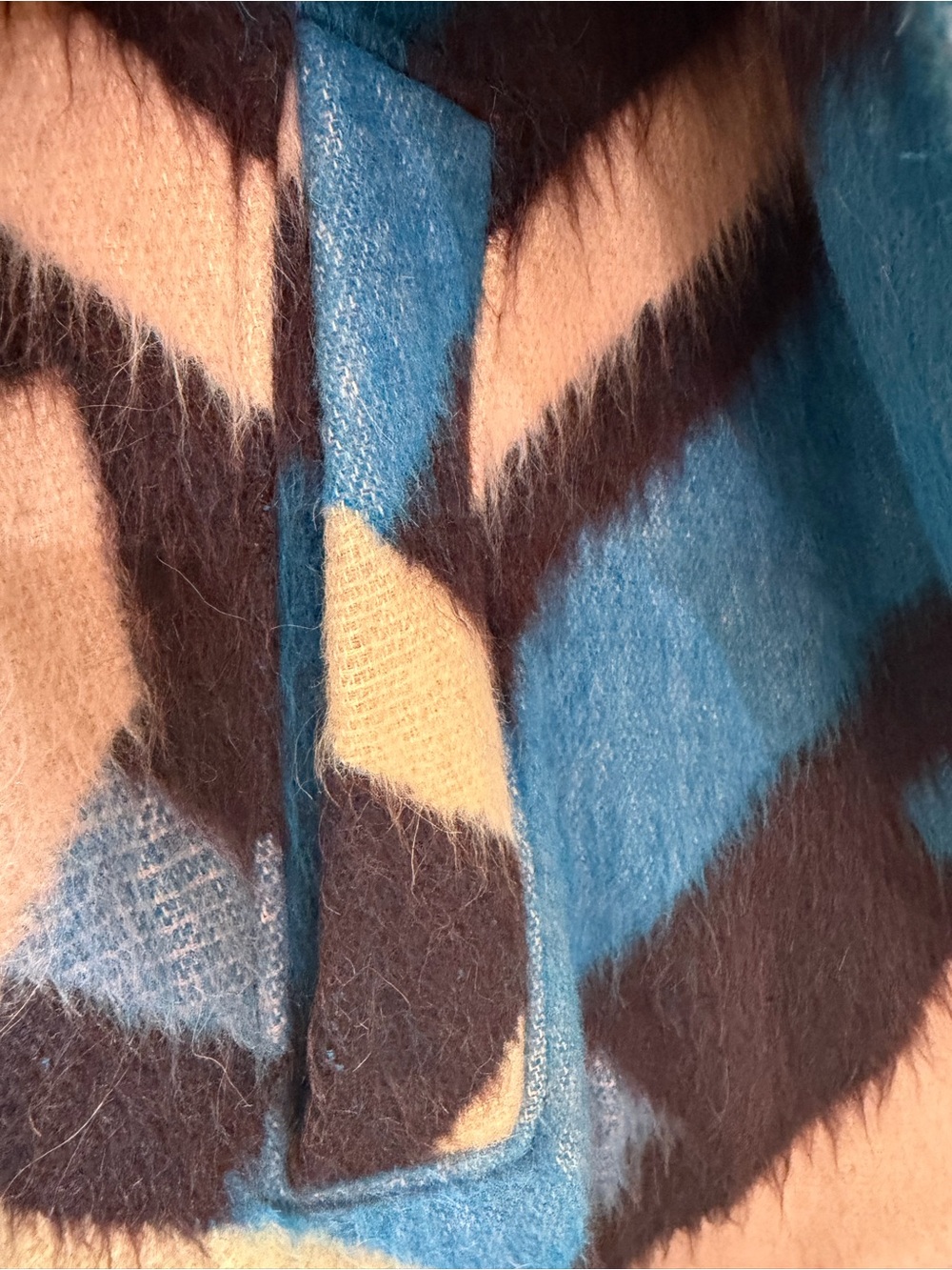 Emilio Pucci Super Rare Vintage Blue, Cream & Brown Wool-Blend Coat - Picture 3 of 4